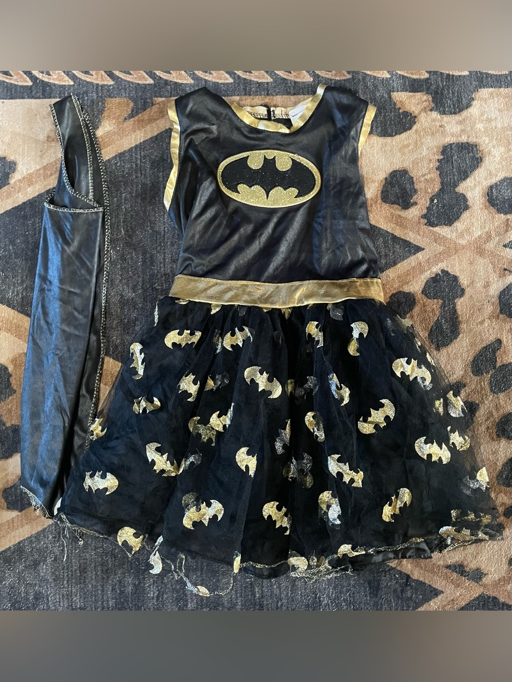 DC Girls Black and Gold Batgirl Tutu Costume with Cape